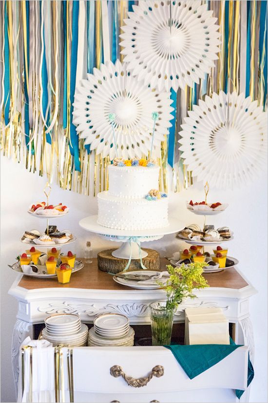 Dessert table in joyous colours