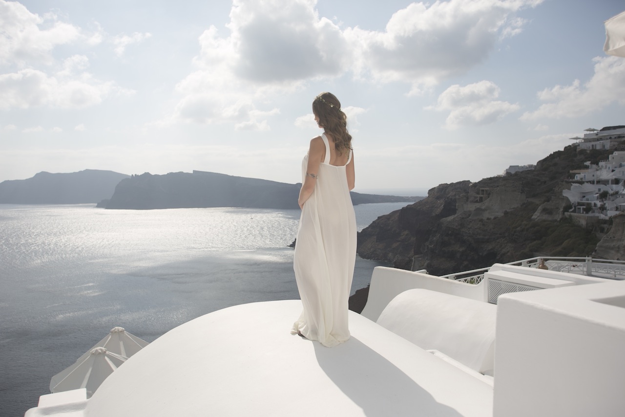 Boho styled wedding in Santorini