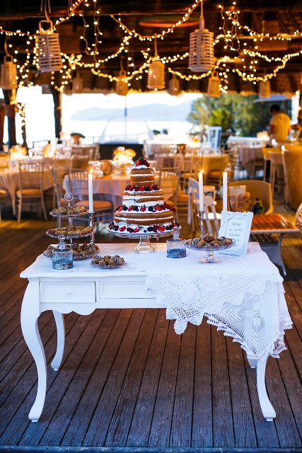 Vintage dessert table- Tie the Knot in Santorini